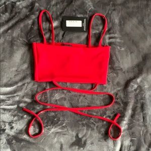 Red crop top